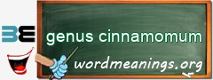 WordMeaning blackboard for genus cinnamomum